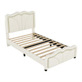 Twin Size Upholstered Platform Bed With Curve