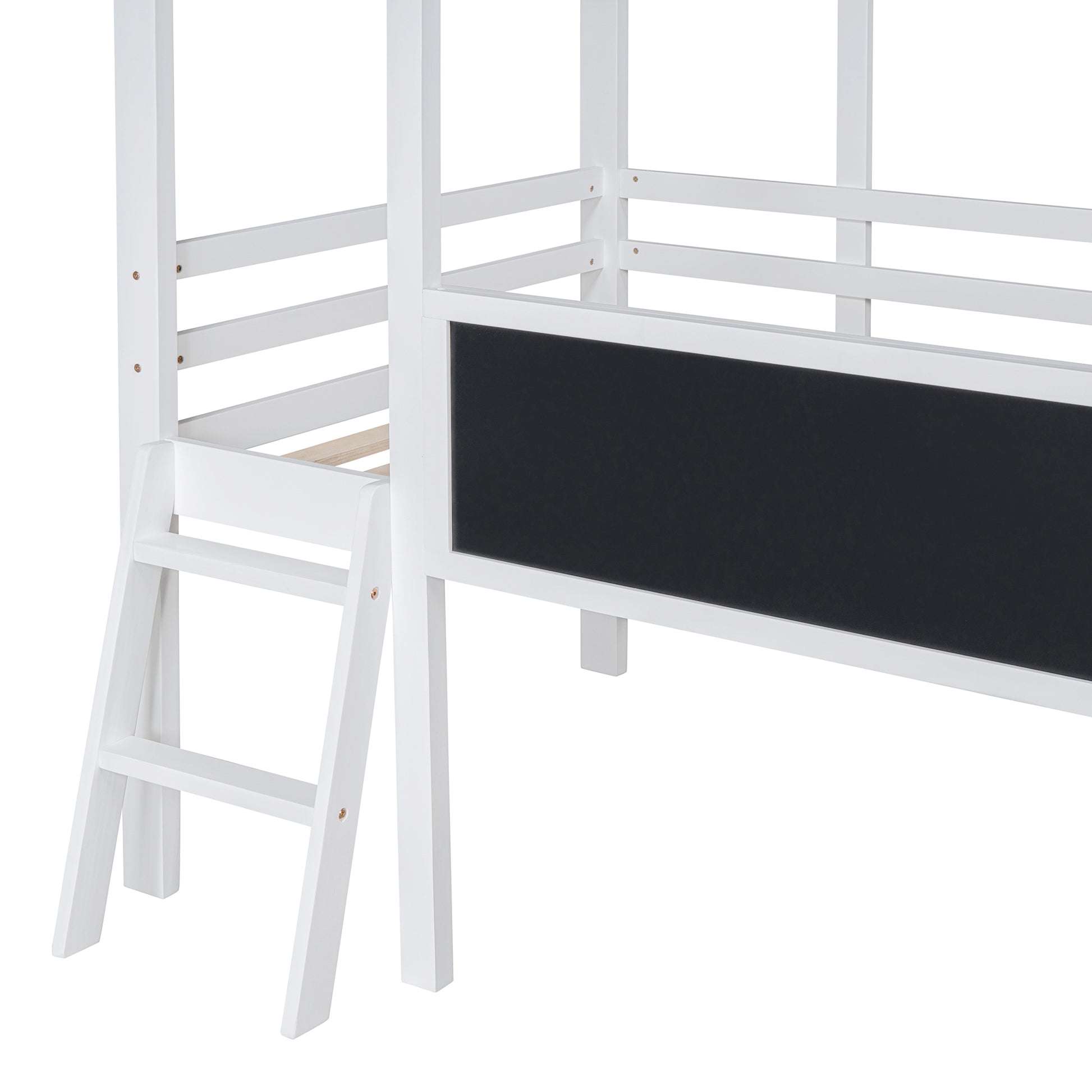 Twin Size Loft Bed With Ladder And Slide, House