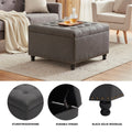Large Square Storage Ottoman Bench, Tufted
