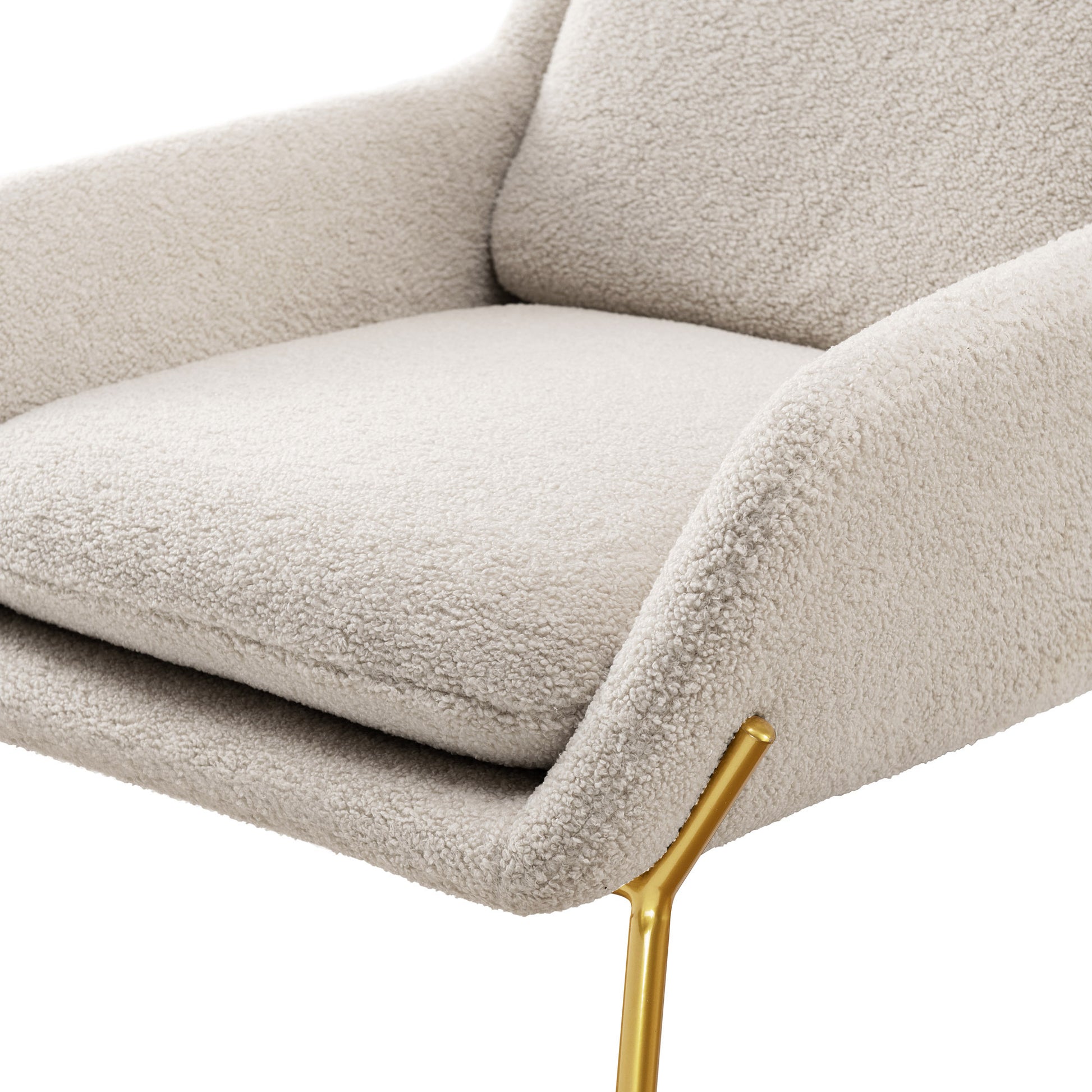 Contemporary Upholstered Boucle Minimalist Accent