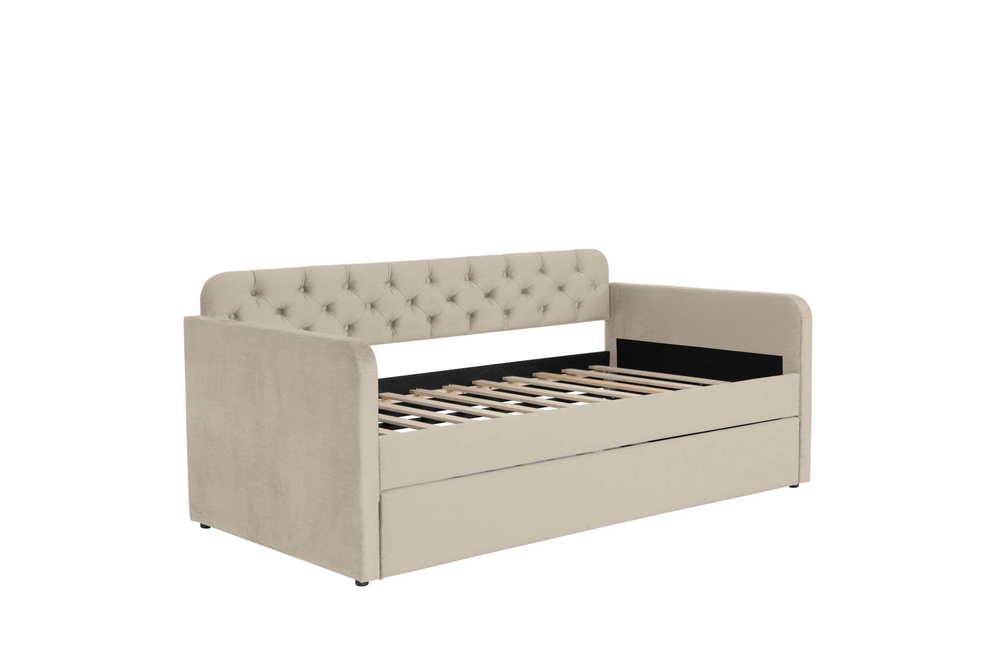 Twin Size Upholstered Daybed With Trundle And Usb