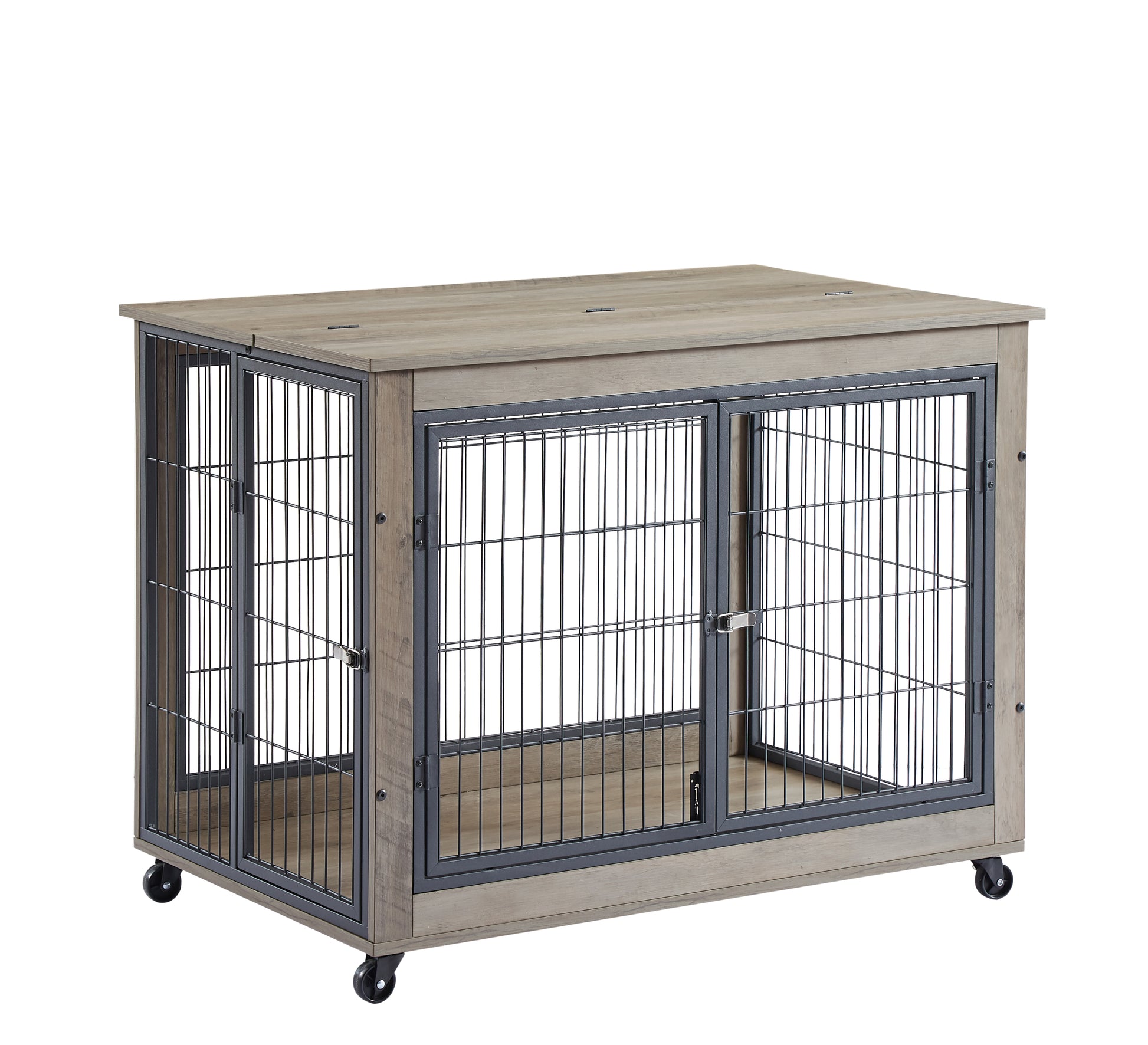 Furniture Style Dog Crate Side Table On Wheels