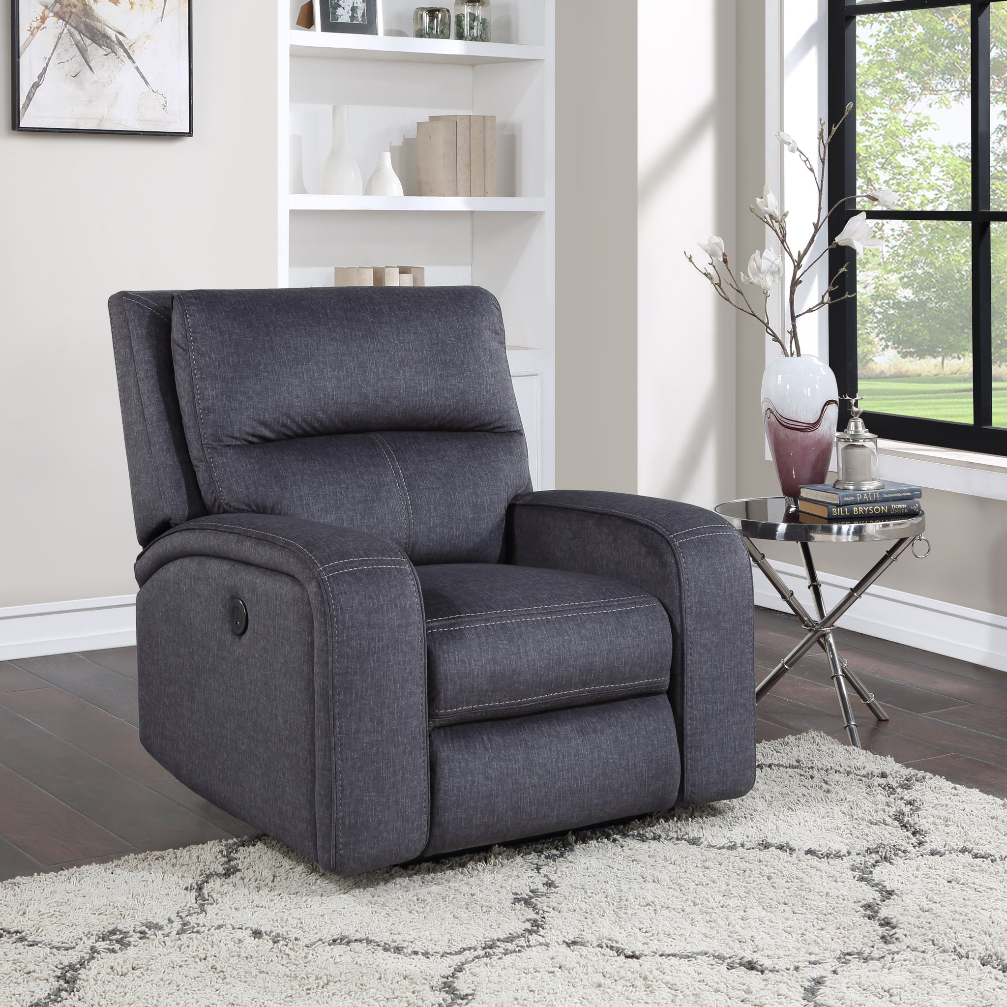 Lovell Power Reclining Chair Dark Gray - Dark