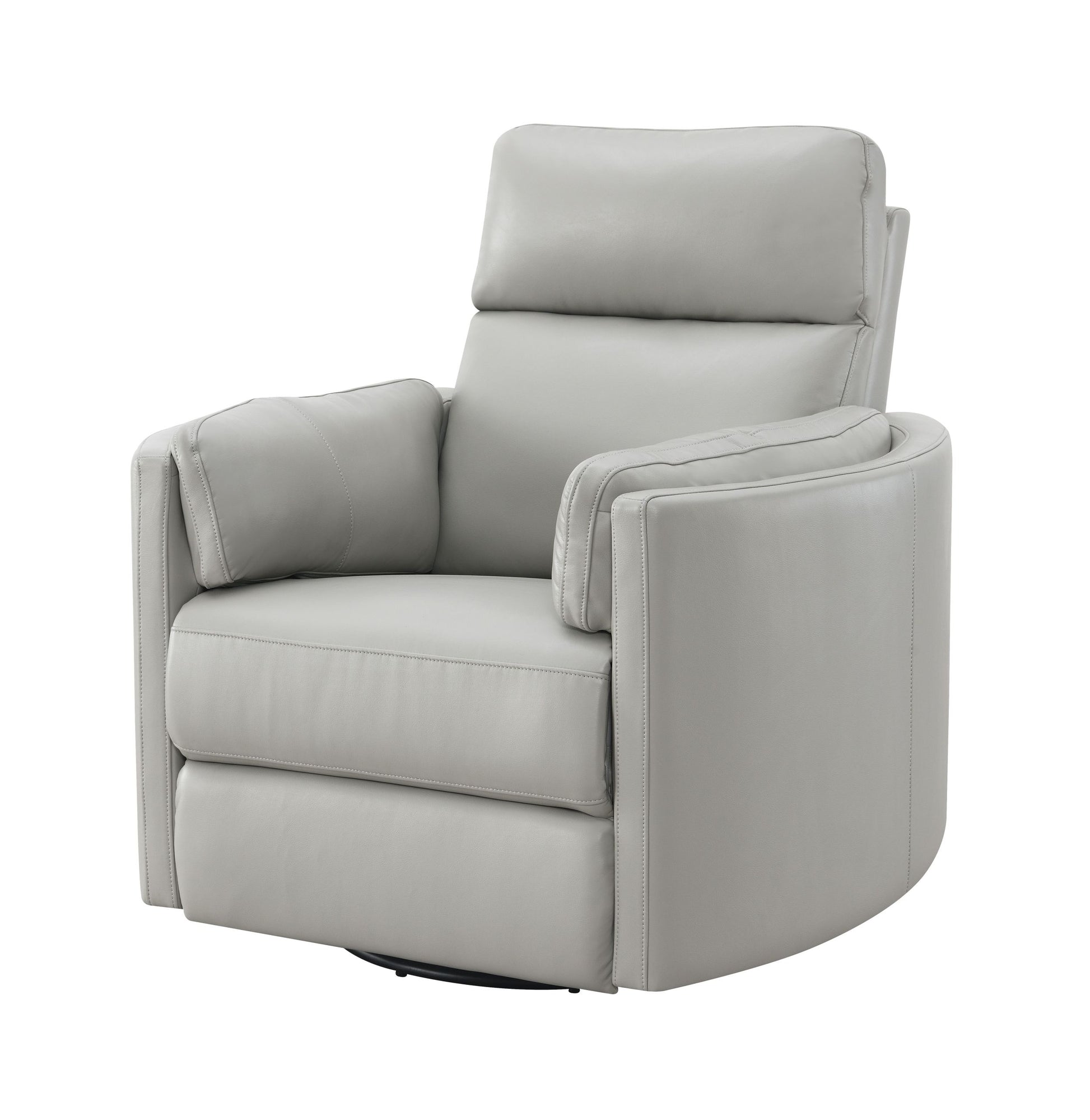 Sagen Glider Recliner W Swivel, Gray Leather Aire