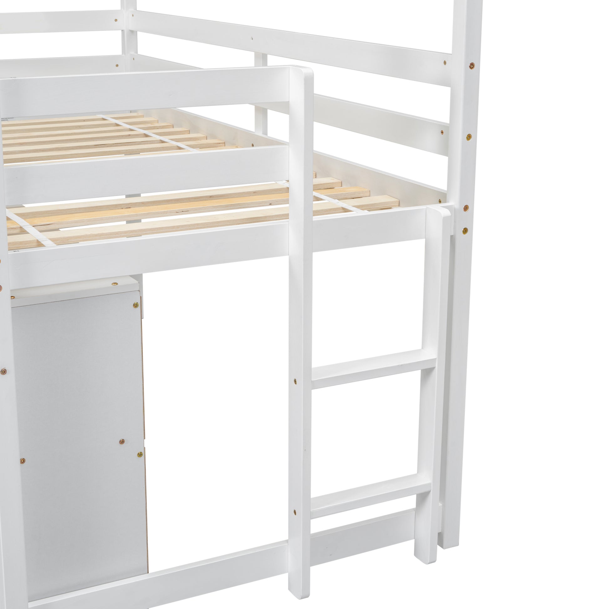 Twin House Loft Bed With Roof Frame, Under Bed -