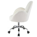 White And Chrome Adjustable Barrel Office Chair -