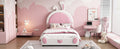 Twin Size Upholstered Platform Bed With Rabbit