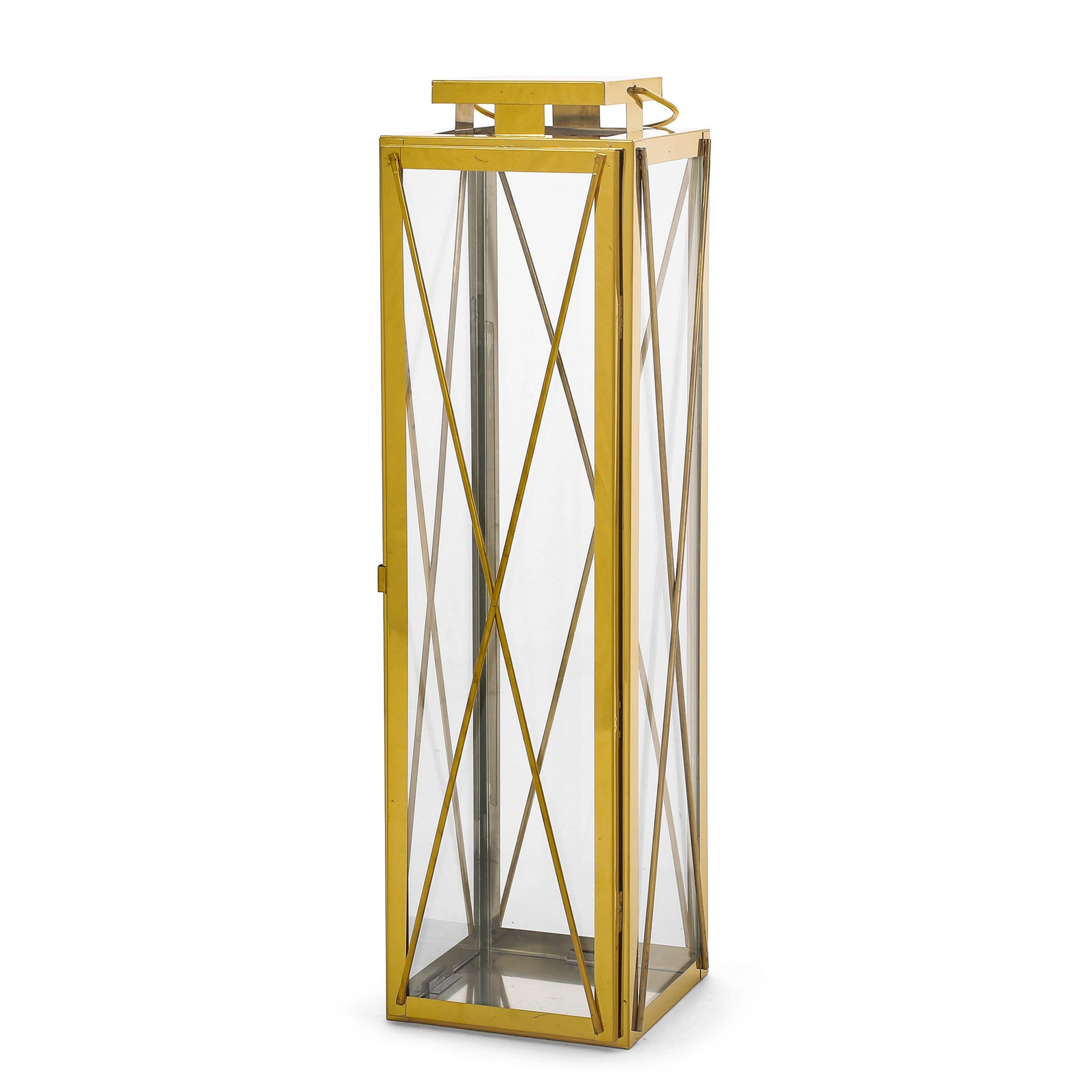 Deborah 22"H Stainless Steel Lantern - Gold