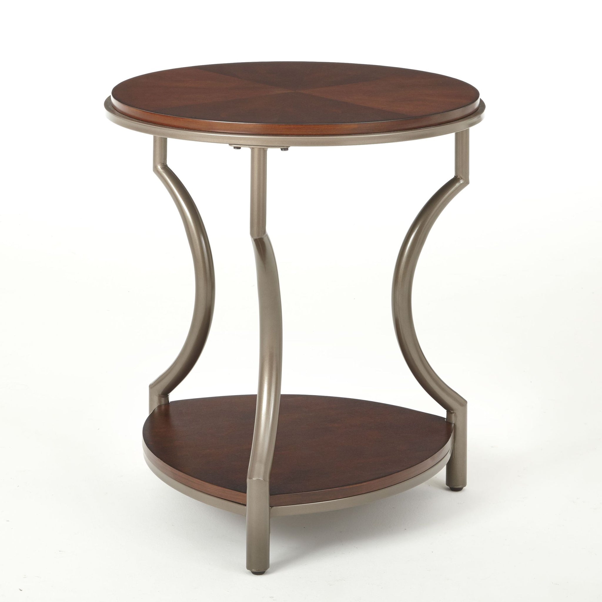 Miles Round End Table Brown - Brown Iron