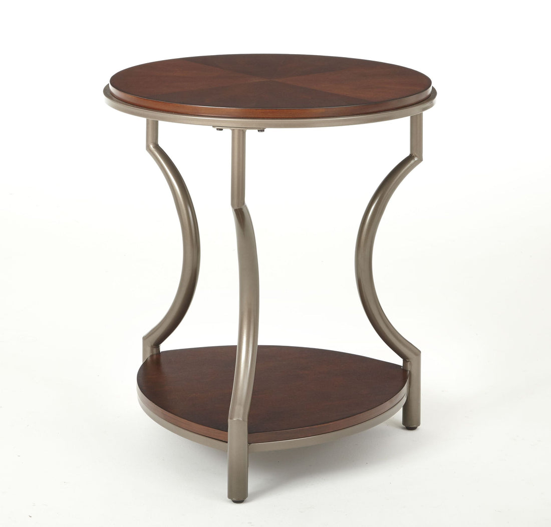 Miles Round End Table Brown - Brown Iron