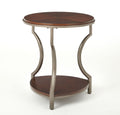 Miles Round End Table Brown - Brown Iron