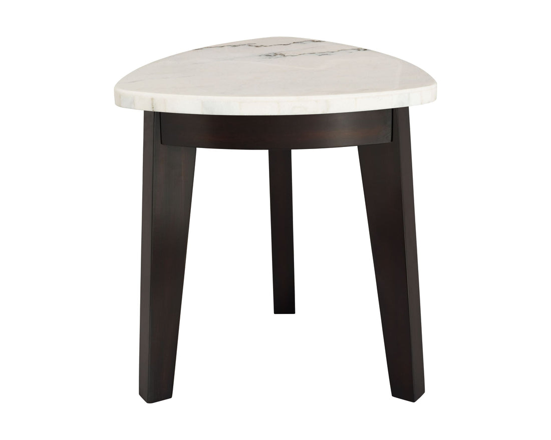 Francis White Marble Top End Table White - White