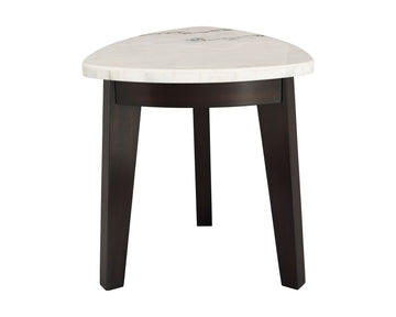 Francis White Marble Top End Table White - White