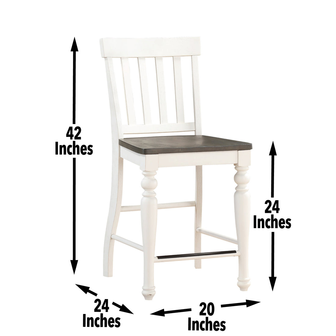 Joanna Counter Chair Set Of 2 Two Tone - White