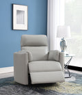 Sagen Glider Recliner W Swivel, Gray Leather Aire