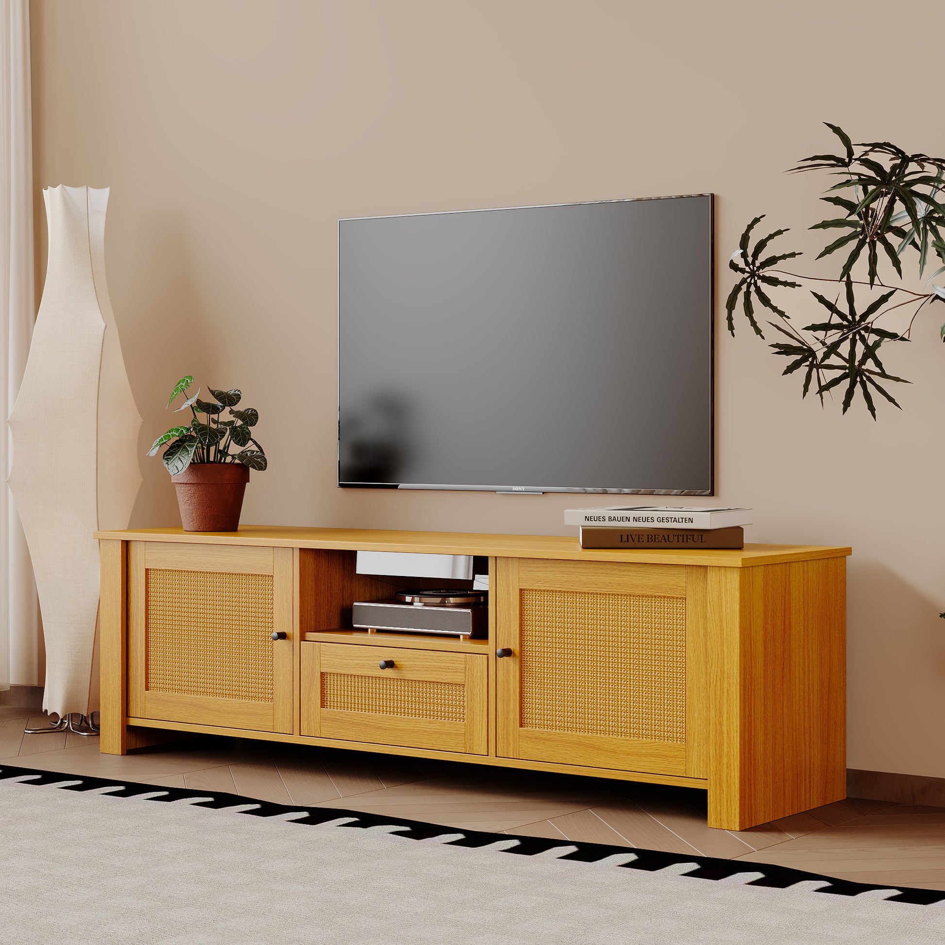 Farmhouse Tv Stand Modern Wood Media