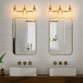 3 Lights Bathroom Vanity Lighting Fixtures Brushed gold-metal