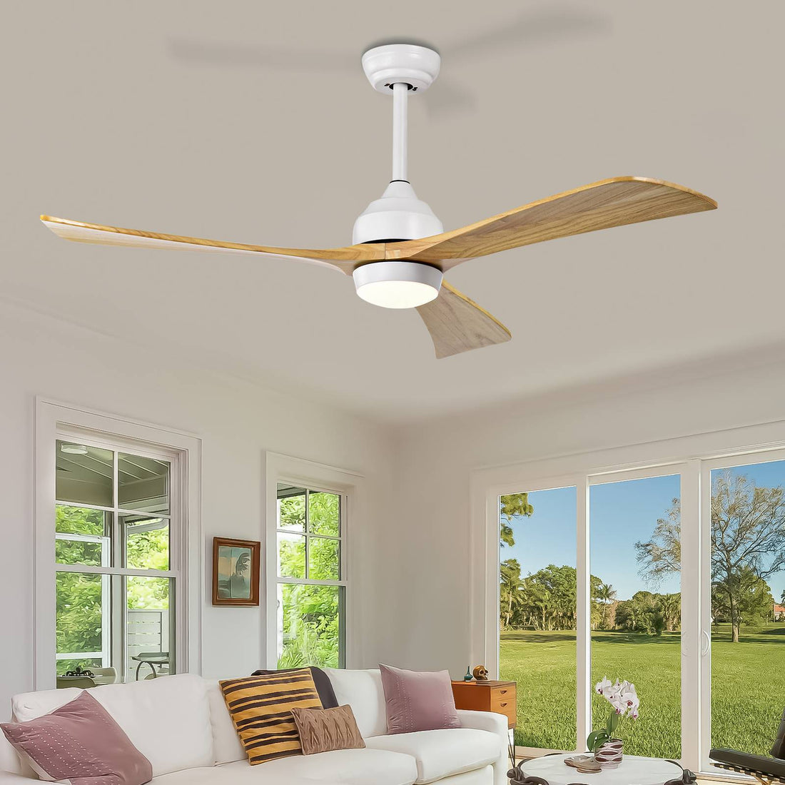 52" Ceiling Fan With Lights Remote Control,Quiet