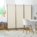 HOMCOM 6' 3 Panel Room Divider, Indoor Privacy Screen beige-polyester