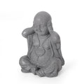 Harrod Outdoor Monk Statue, Stone Gray stone gray-magnesium oxide