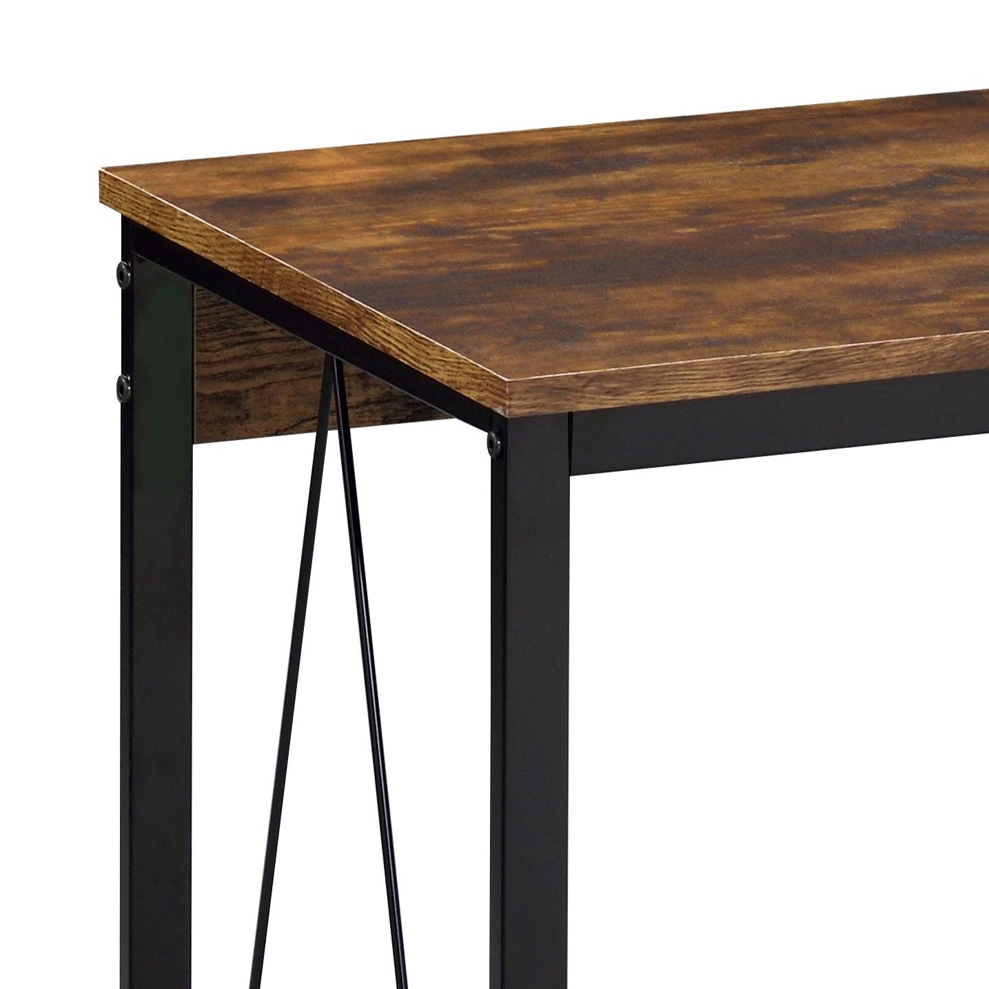 Weathered Oak And Black 35.5" Writing Desk With