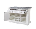 Zermatt Kitchen Island White - White Wood