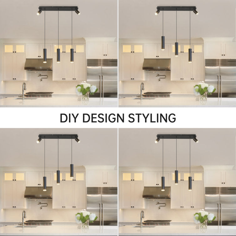 Angelina 5 Light Cylinder Kitchen Island Pendant