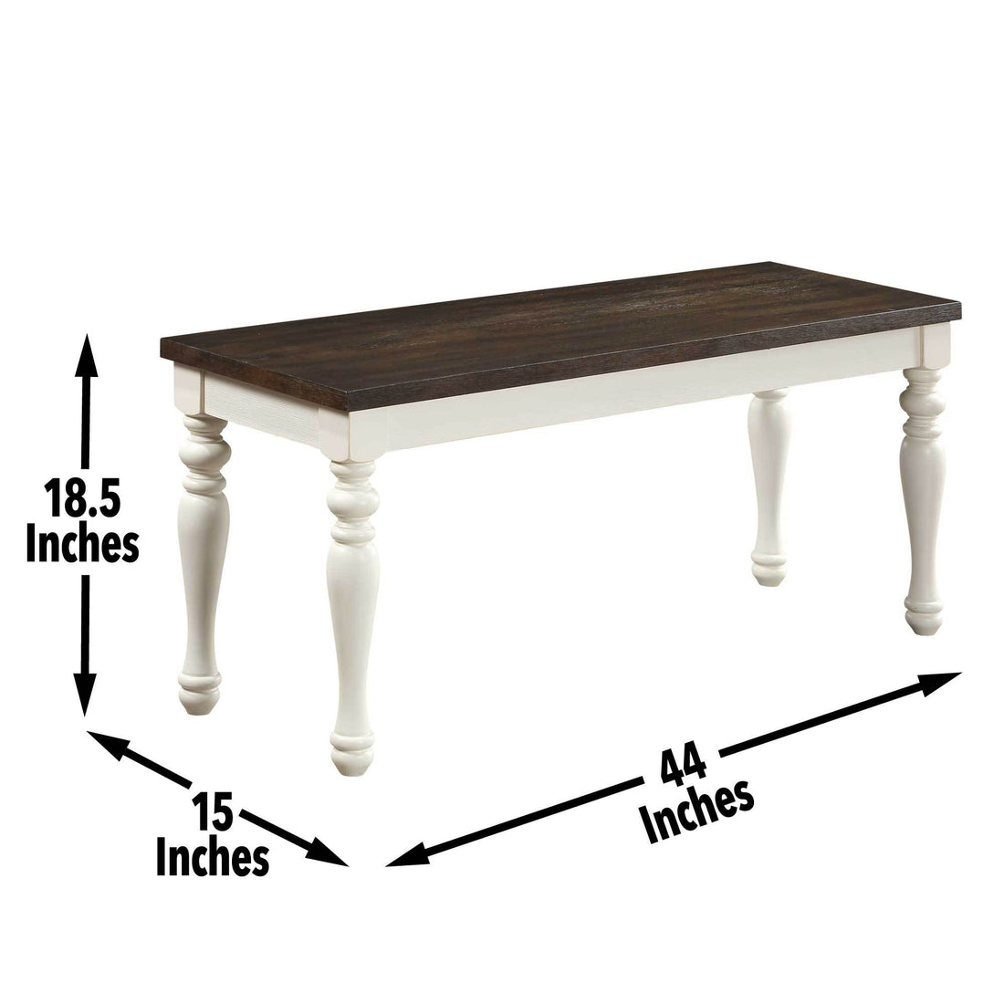 Joanna Bench Two Tone - White Wood