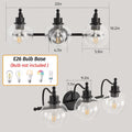 3 Lights Bathroom Vanity Lighting Fixtures Brushed black-metal