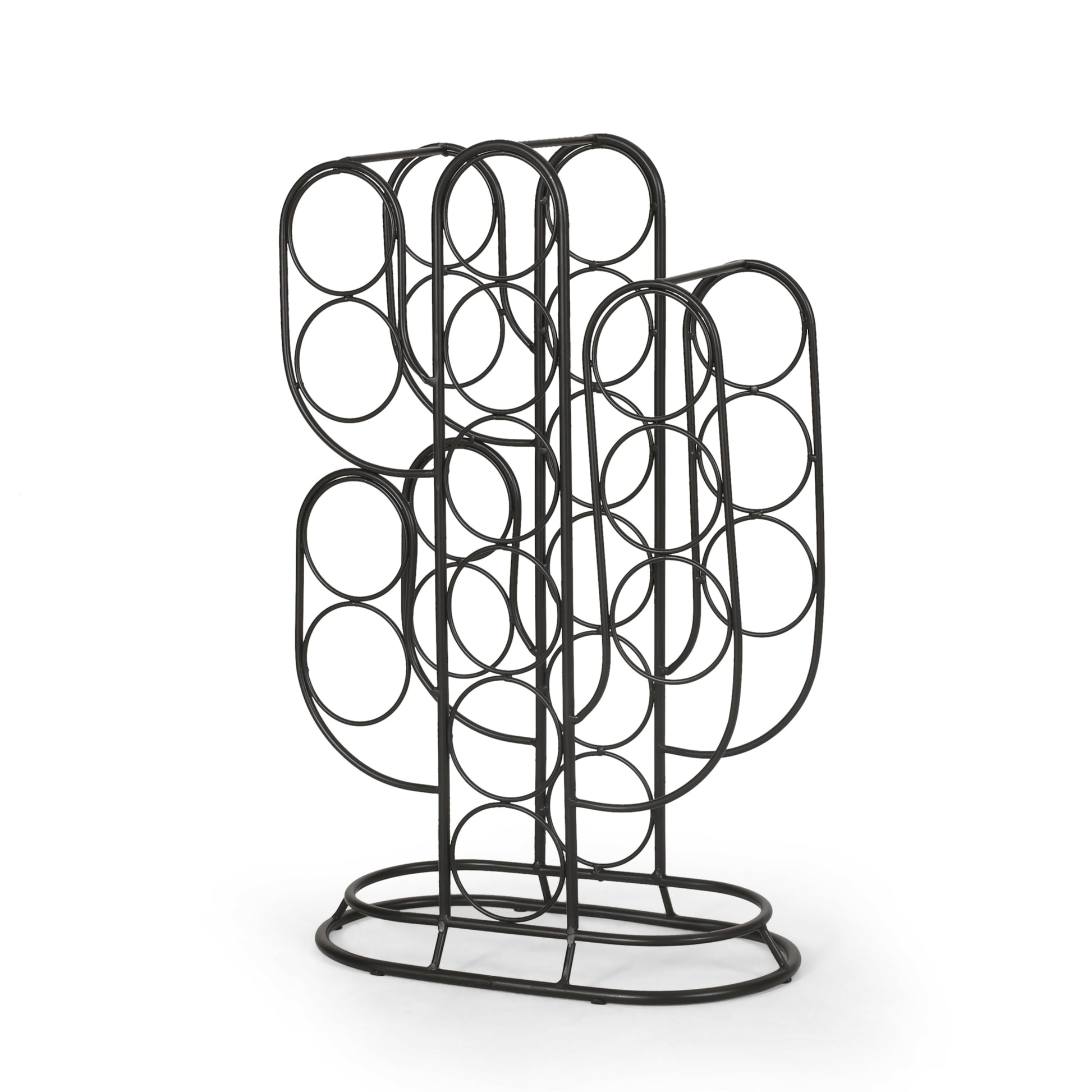 WINE RACK black-metal+mesh