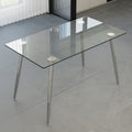 51 Inch Glass Dining Table Set For 4, Dining