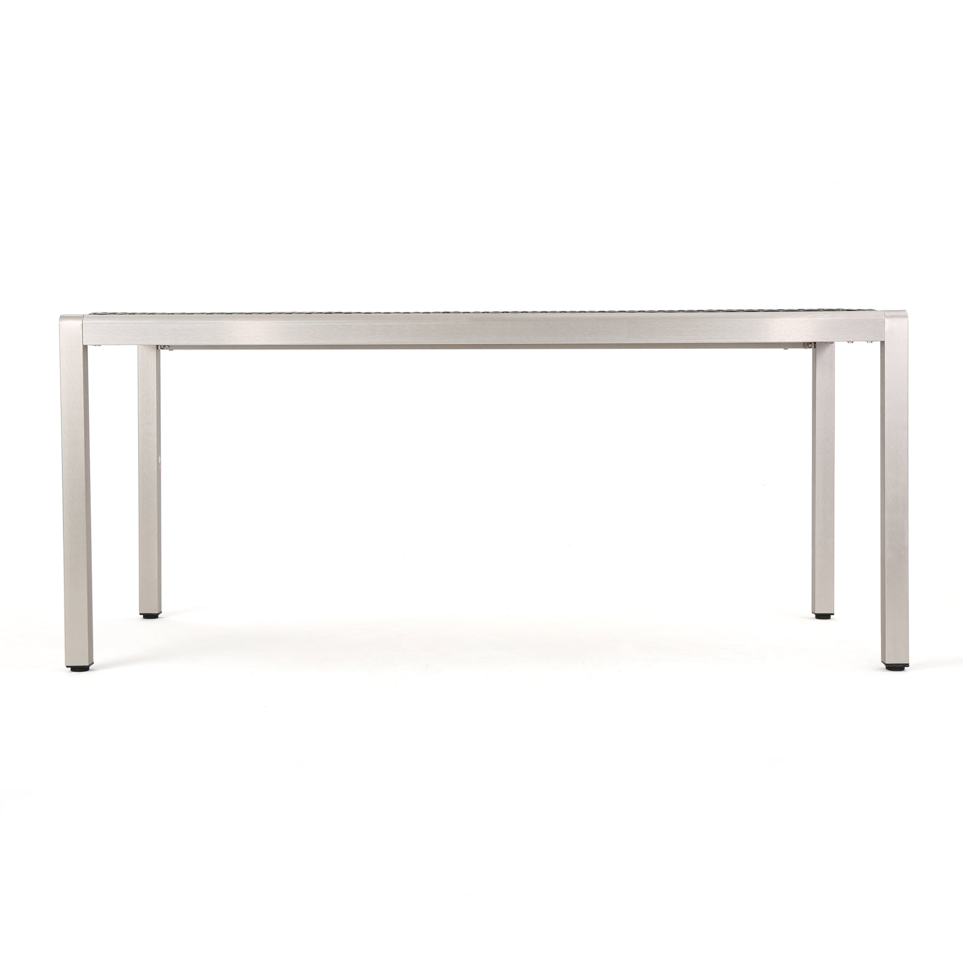 Outdoor Aluminum Dining Table with Wicker Top,