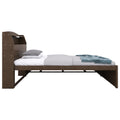 Twin Size Wooden Led Platform Bed With Trundle,