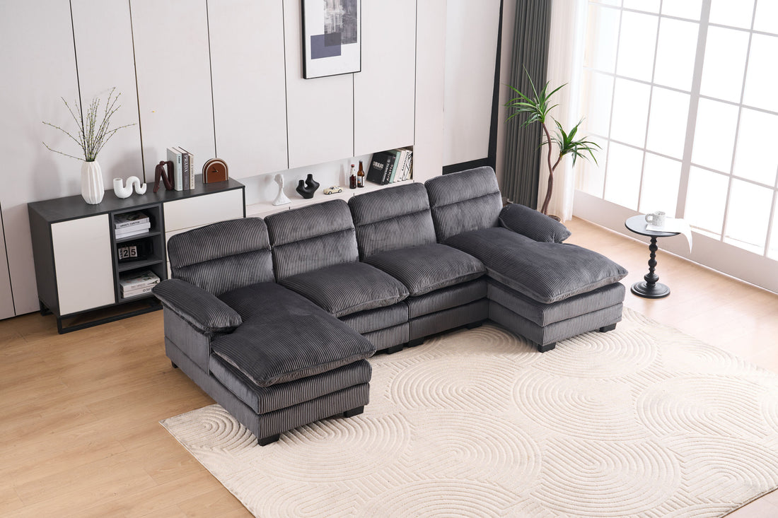 U Shaped Profile Sofa, Including Two Single Seats