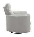 Sagen Glider Recliner W Swivel, Gray Leather Aire