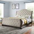 Rhapsody Queen Sleigh Bed Beige - Queen Beige