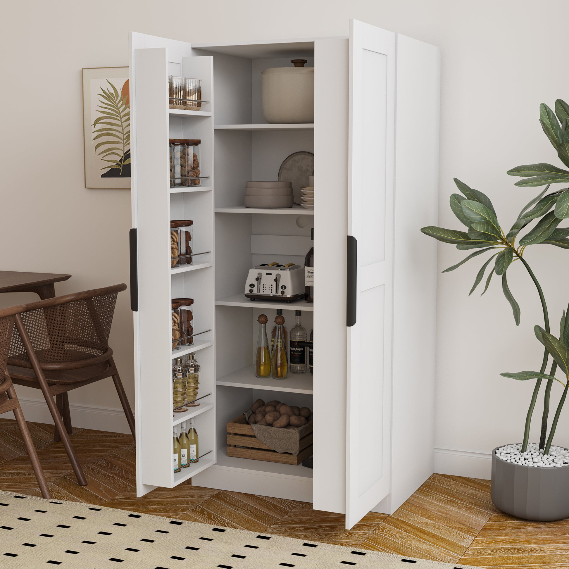 62.99In Kitchen Pantry Cabinet, White