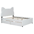 Full Size Upholstered Platform Bed with Cartoon Ears box spring not