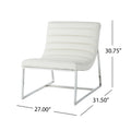Wilmouth Roll Occassional Chair - White Metal &