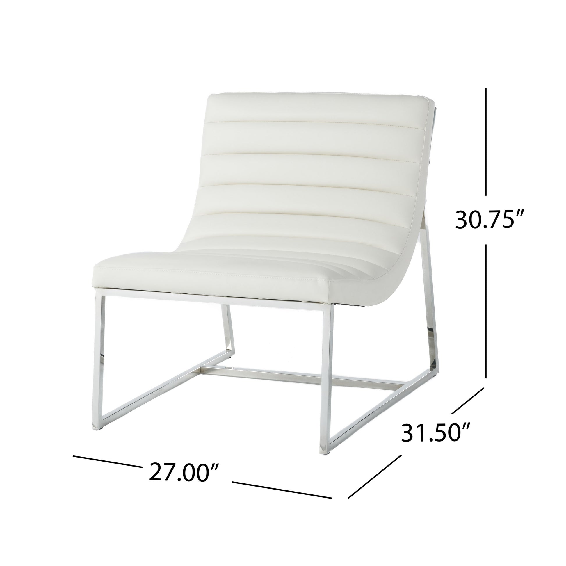 Wilmouth Roll Occassional Chair - White Metal &