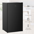 HOMCOM 3.2 Cu.Ft Mini Fridge with Freezer, Single Door black-steel