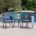 Kenneth 3 Pc Chat Set - Grey Pe Rattan Iron