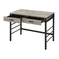 Light Weathered Oak And Black Writing Desk With 2