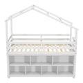 Twin House Loft Bed With Roof Frame, Under Bed -