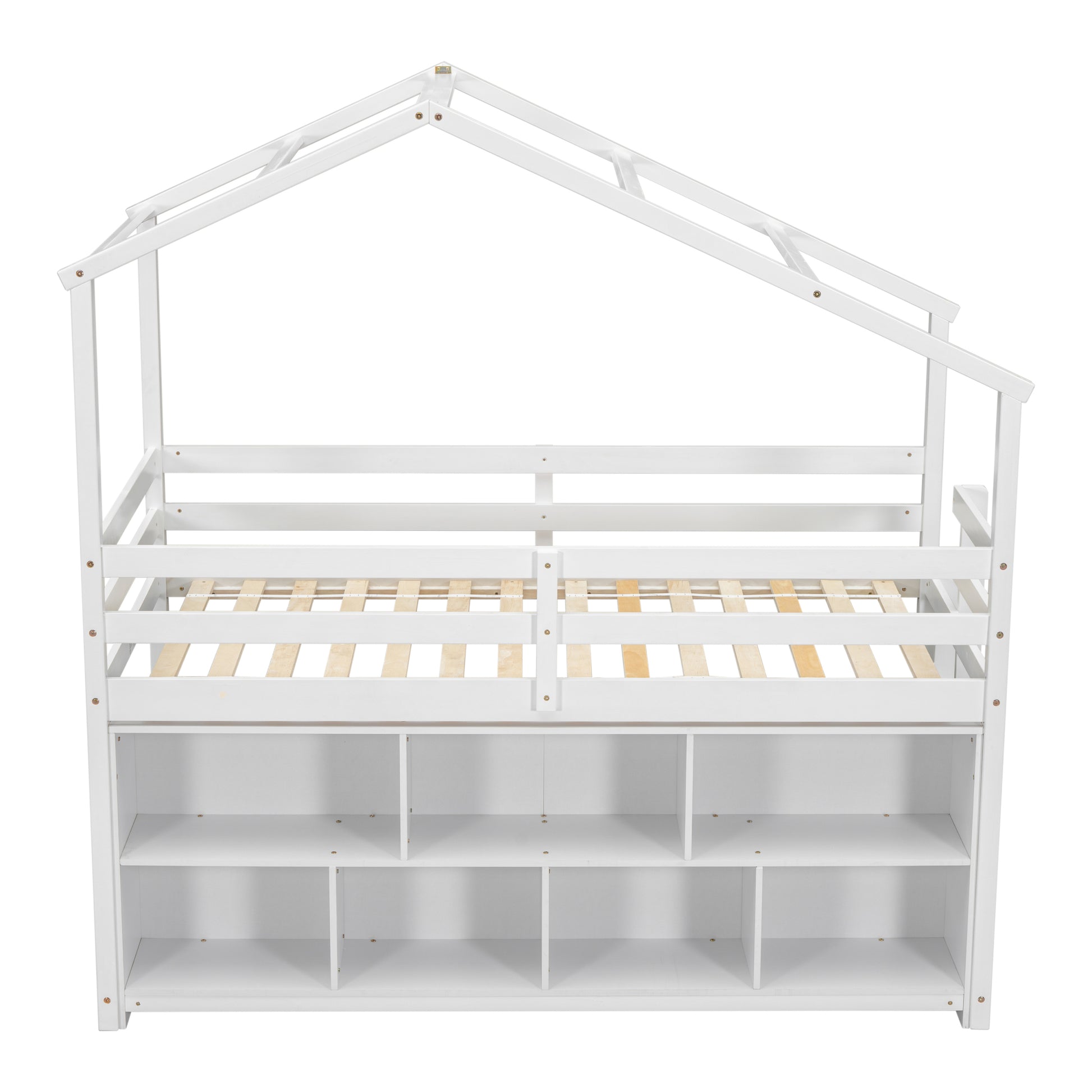 Twin House Loft Bed With Roof Frame, Under Bed -