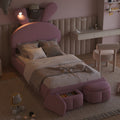 Twin Size Upholstered Platform Bed With Cartoon