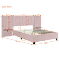 Queen Size Upholstered Platform Bed With Big -