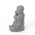 Harrod Outdoor Monk Statue, Stone Gray stone gray-magnesium oxide