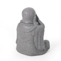 Harrod Outdoor Monk Statue, Stone Gray stone gray-magnesium oxide