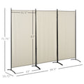 HOMCOM 6' 3 Panel Room Divider, Indoor Privacy Screen beige-polyester